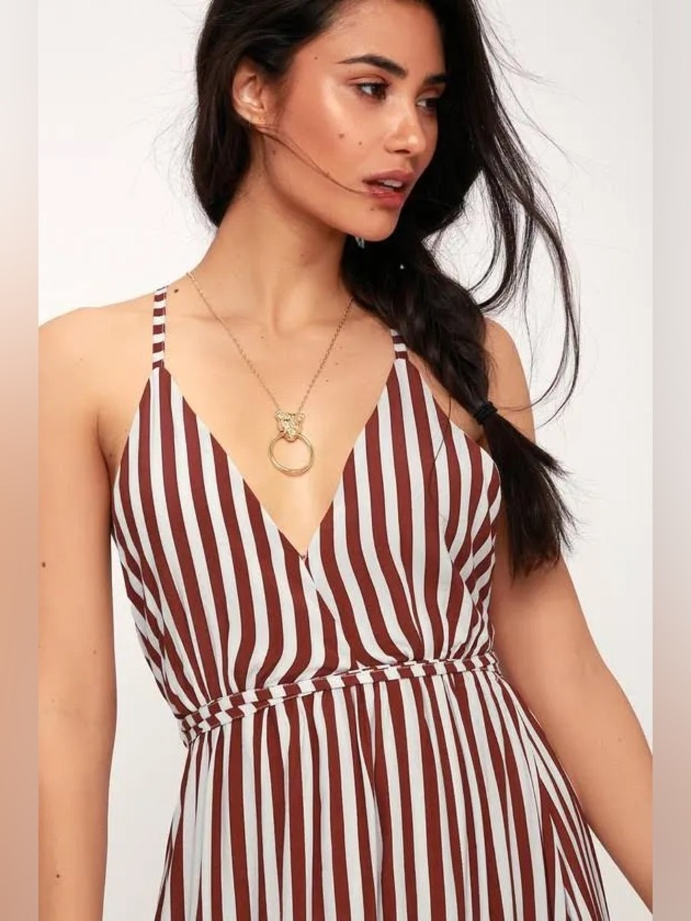 red stripe maxi dress XS